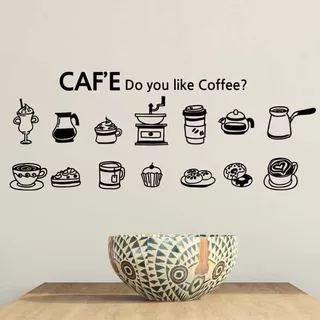 Vinil Decorativo Para Cafetería O Tienda De Café 1.50 Mts