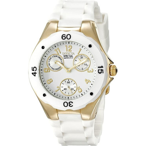 Reloj Mujer Invicta Cristal Flame Fusion 38 Mm Wr 30m 18796 Color de la correa Blanco Color del bisel Blanco Color del fondo Blanco