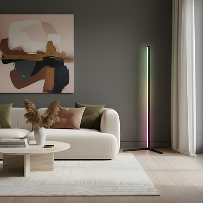 Lampara De Pie Smart Floor Rgb 14w Wifi Negro Negro