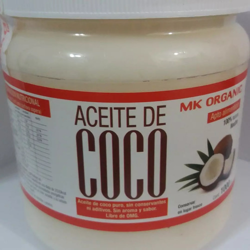 Aceite de coco neutro MK Organic 1000cc