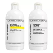 Alisado Plastificado Y Shampoo Neutro Rosa & Morena 500ml