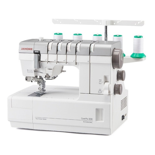 Máquina de coser collareta Janome CoverPro 3000 P portable blanca 220V
