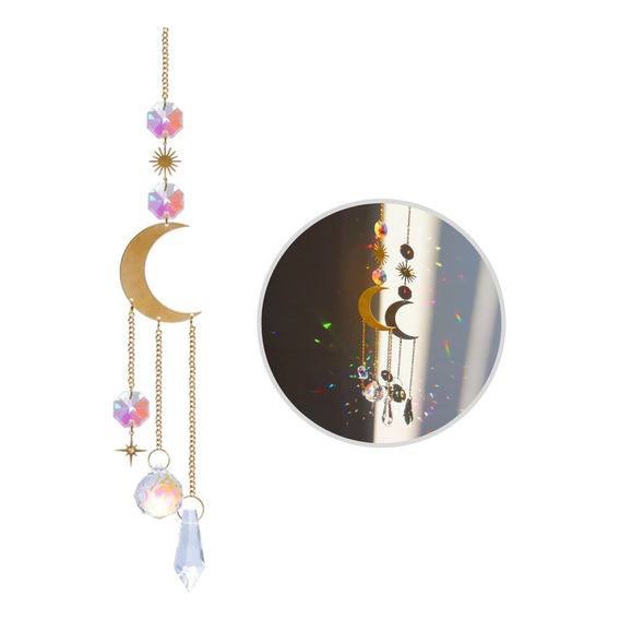 Colgante De Cristal, Atrapasol Luna , Suncatcher