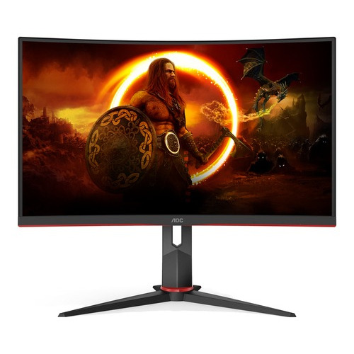 Monitor gamer curvo AOC C24G2 LCD TFT 23.6" negro y rojo 100V/240V