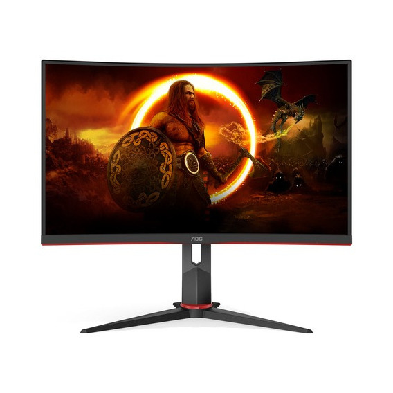 Monitor gamer curvo AOC C24G2 LCD TFT 23.6" negro y rojo 100V/240V