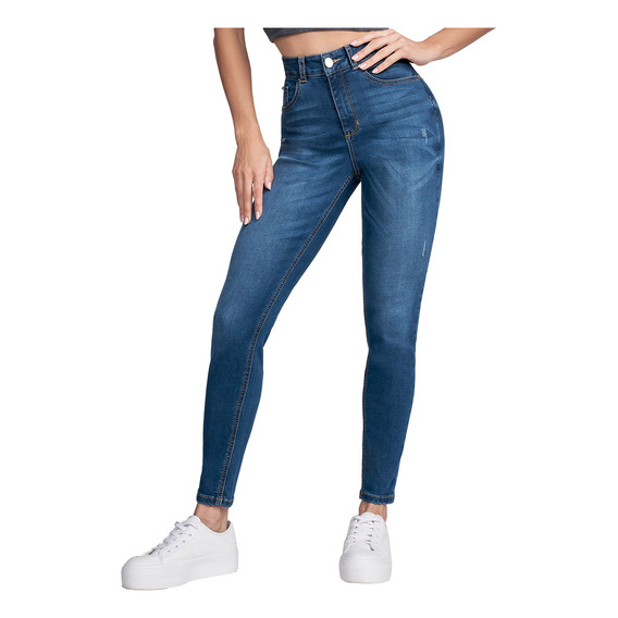 Pantalón Mezclilla Mujer Seven Cintura Alta Push Up 