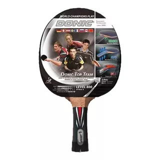 Paleta Ping Pong Tenis De Mesa Donic Top Team Level 800 Color Negro/rojo Tipo De Mango Fl (cóncavo)