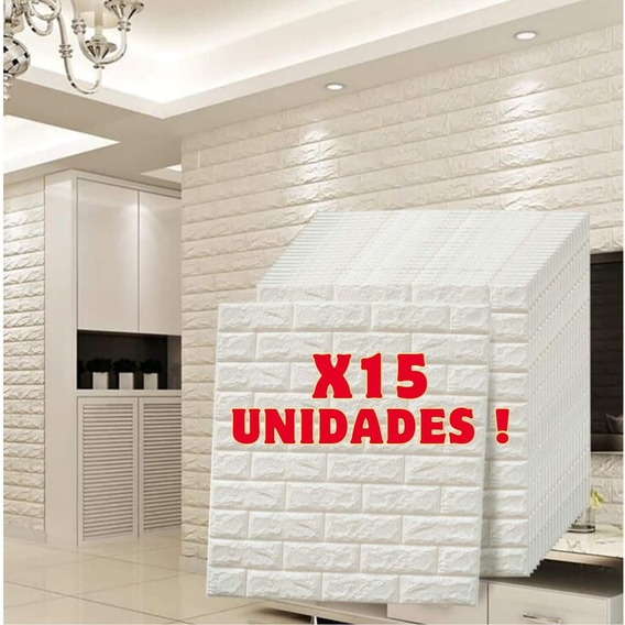 Panel Adhesivo 3d Pared Ladrillo X 15 Unidades Papel Tapiz