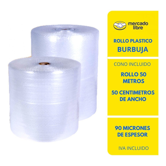 50 Metros Plástico Burbuja Con Cono / Rollo De Embalaje 