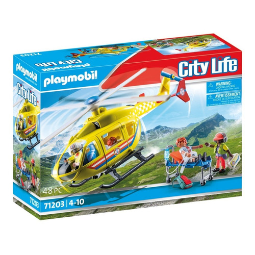 Playmobil Rescue Helicóptero De Rescate 71203 Cantidad de piezas 48