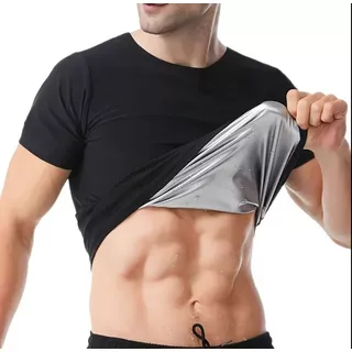 Camiseta Sauna Para Hombre, Manga Corta Gym, Moldeador