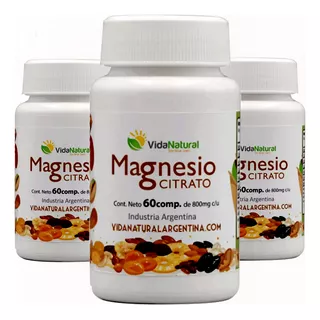 Citrato De Magnesio Combo X3 Uni. 60c/u Ins. Anmat Belgrano