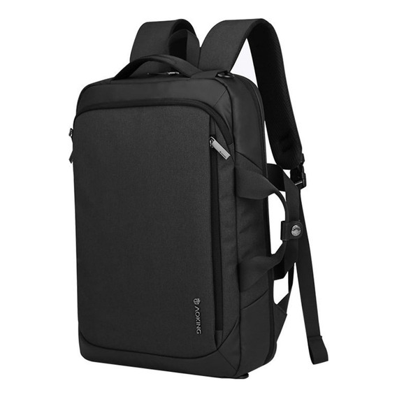 Mochila Aoking Portafolio Bolso Notebook Color Negro