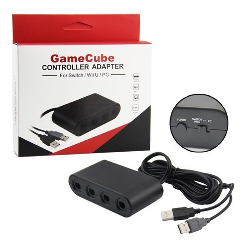 Adaptador Controles Gamecube Compatible Con Nintendo Switch Color Negro