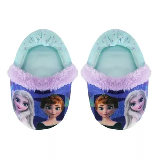 Pantuflas De Niña Frozen Disney Azul Térmico Antiderrapante