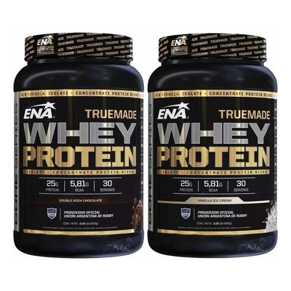  Proteina Whey Ena True Made 930g 2lbx2 - Total 60 Servicios