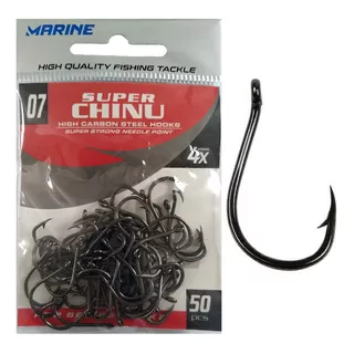 Anzol Chinu Super Strong Nº 7 Black - Marine Sports - 50 Pçs