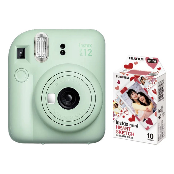 Combo Cámara Instax Mini 12 + Papel Mini Heart 