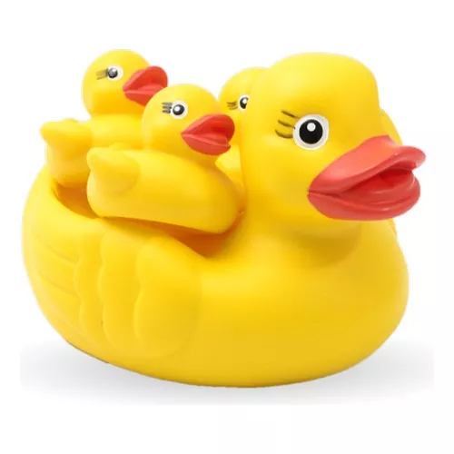 4 Patitos De Goma Chifles Juguete Para El Agua Baño Bebe