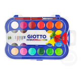 Estojo De Aquarela Pastilha 24 Cores Giotto Mini + Pincel