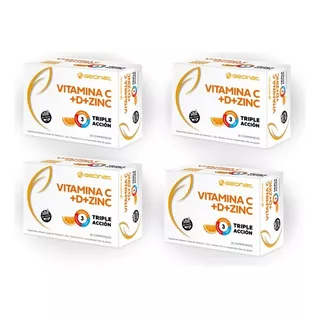 Poweza Pack 4x4 Vitamin C+d+zinc Triple Accion Tus Defensas