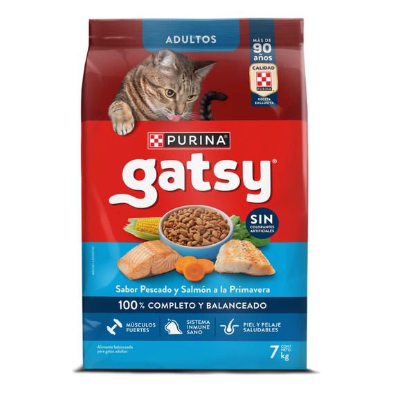 Comida Para Gatos Purina Gatsy® Pescado Y Salmón 7kg