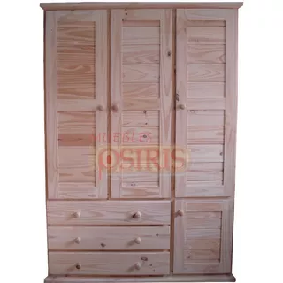 Ropero Placard Pino Macizo 1.20mt 4ptas 3caj Muebles Osiris