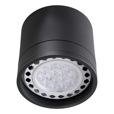 Spot Plafon Monovolumen Aluminio Apto Led Ar111 Negro