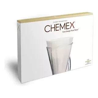 Filtro Meia Lua Branco Sem Bordas Chemex 100 Uni