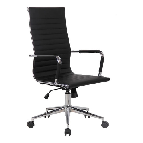 Silla de escritorio Koa OFI210 ergonómica  negra con tapizado de cuero sintético