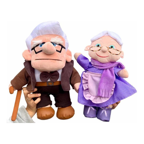 Pareja Abuelitos Peluche Carl Y Elie Up 40cms Premium