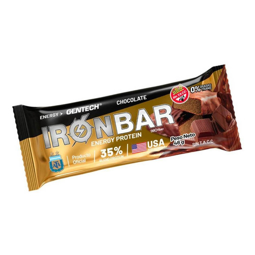 Suplemento en barra Gentech  Iron Bar proteína sabor chocolate en unidad