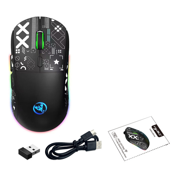 Ratón Mecánico Inalámbrico Hxsj T90 2.4g Rgb Para Juegos