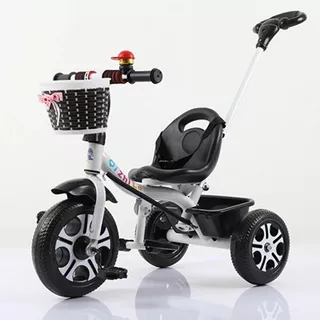 Triciclo Bebe Niños Con Cajuela Y Barra Empuje Y Pedal 50kg