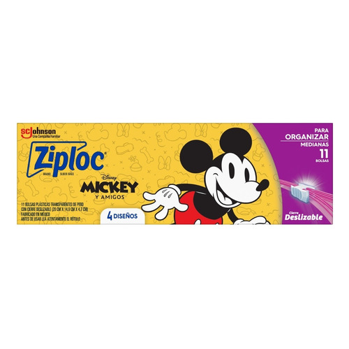 Bolsas Herméticas Ziploc Disney Mickey Para Organizar 11un