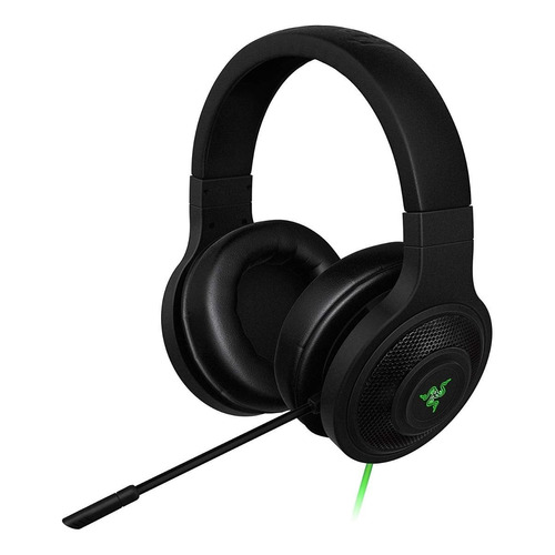 Audífonos gamer Razer Kraken USB negro con luz LED