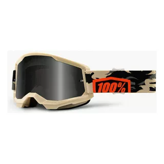 Goggles 100% Strata 2 Sand Kombat Motocross Downhill Color De La Lente Negro Color Del Armazón Beige