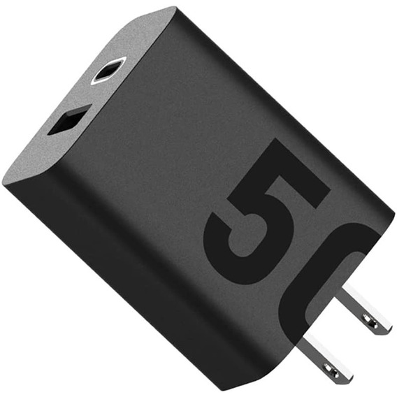 Cargador De Pared Motorola Cubo+cable Dual Usb-a Y Usb C 50w