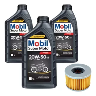 Troca De Óleo Mobil 20w50 + Filtro Cb400 Cb450 Kit Revisão