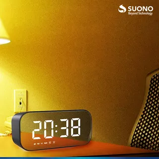 Reloj Despertador Y Parlante Bluetooth Alarma Micro Tf Radio Color Negro