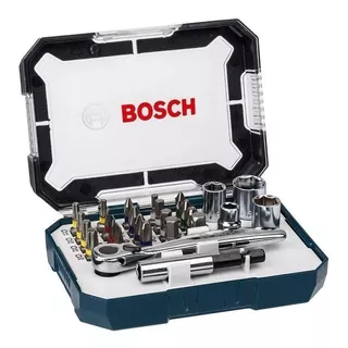 Mini Set De Puntas Tubos Y Llave Crique Bosch 26 Piezas Dgm