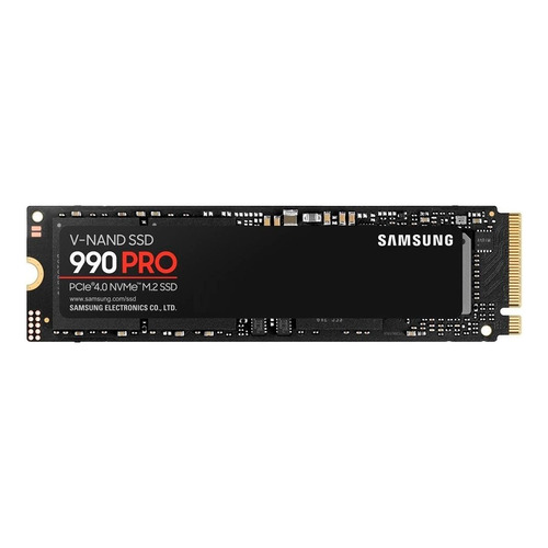 Interfaz SSD Samsung 990 Pro M.2 2280 Nvme de 1 TB: lectura secuencial PCIe Gen 4.0 X4 de hasta 7.450 MB/s, escritura secuencial de hasta 6.900 MB/s, color negro