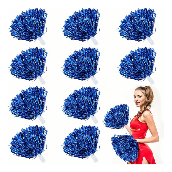 10pcs Pompones Porrista Metálicos Decorativos Fiesta Bailar