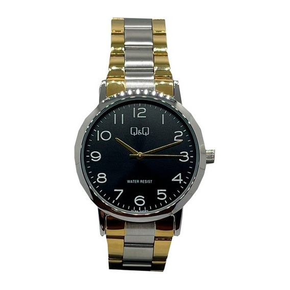 Reloj Q&q Hombre Q18a-507py Pulsera Color de la correa Plateado/Dorado Color del fondo Negro Q18A-507PY