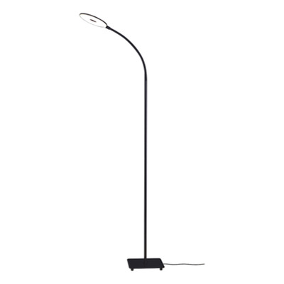 Lampara Velador De Pie Led Flex 12w Flexible Negro Tbcin
