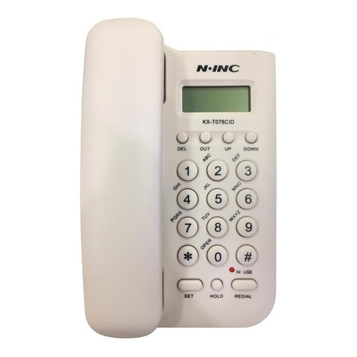 Teléfono Fijo Con Cable N-INC KXT076CID Color Blanco