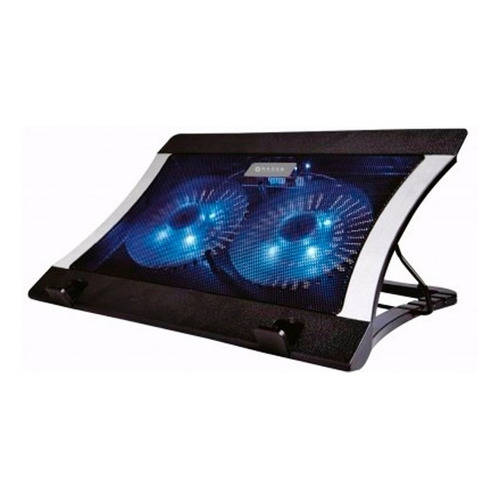 Base Enfriadora Ergonomica Posiciones Para Laptop Ventilador 1200 Rpm Naceb Na-636 /v /vc Color Negro LED Azul