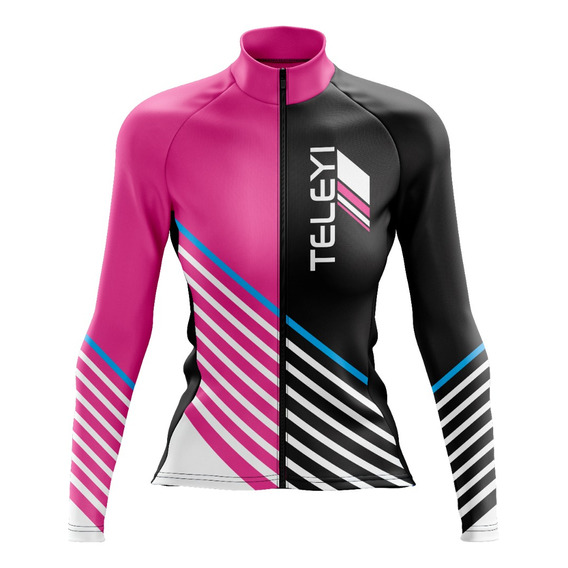 Jersey Ciclismo Mujer Ruta Mtb Teleyi Rosa Manga Larga