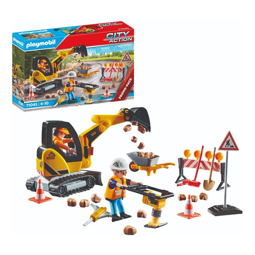 Juego Playmobil City Action Construcción De Carreteras 45 Pc Cantidad de piezas 43
