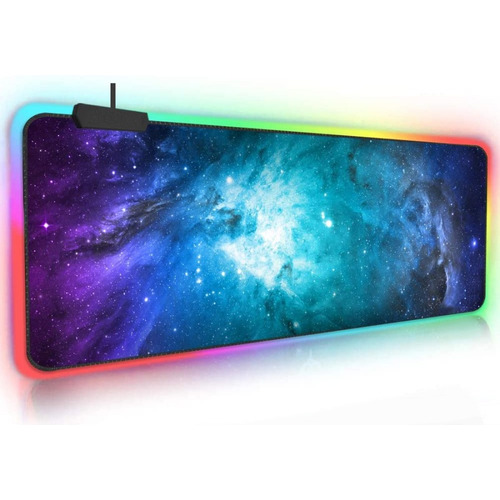 Pad Gamer Alfombra Teclado Y Mouse Luz Led Colores Galaxia ® Color Rgb